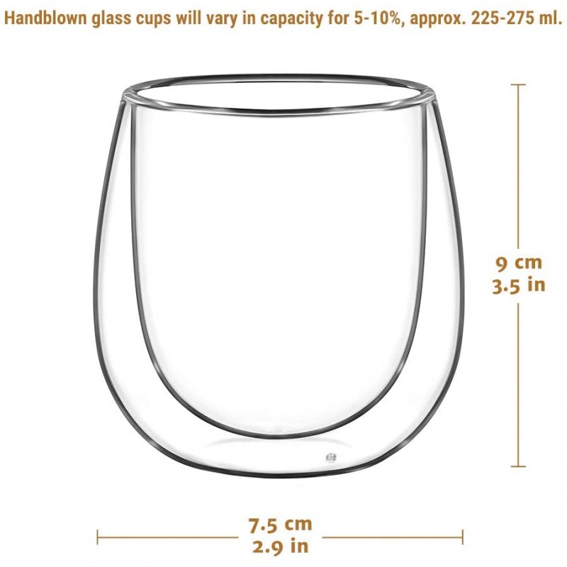 Glastal 6x350ml Double Wall Cappuccino Latte Macchiato Glasses