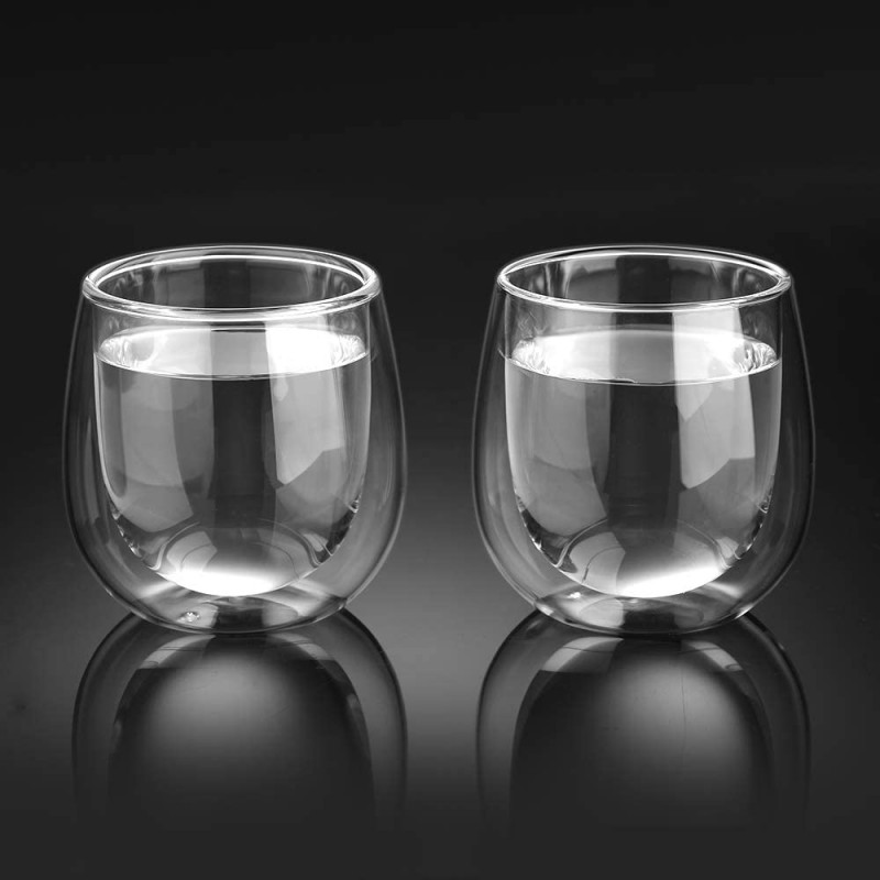 glastal 2x360ml Double Walled Coffee Glasses Mugs Cappuccino Latte  Macchiato Glasses Cups with Handle Borosilicate Heat Resistant Glass Cups  for Coffee Tea Milk Juice Ice Cream - Ecooe