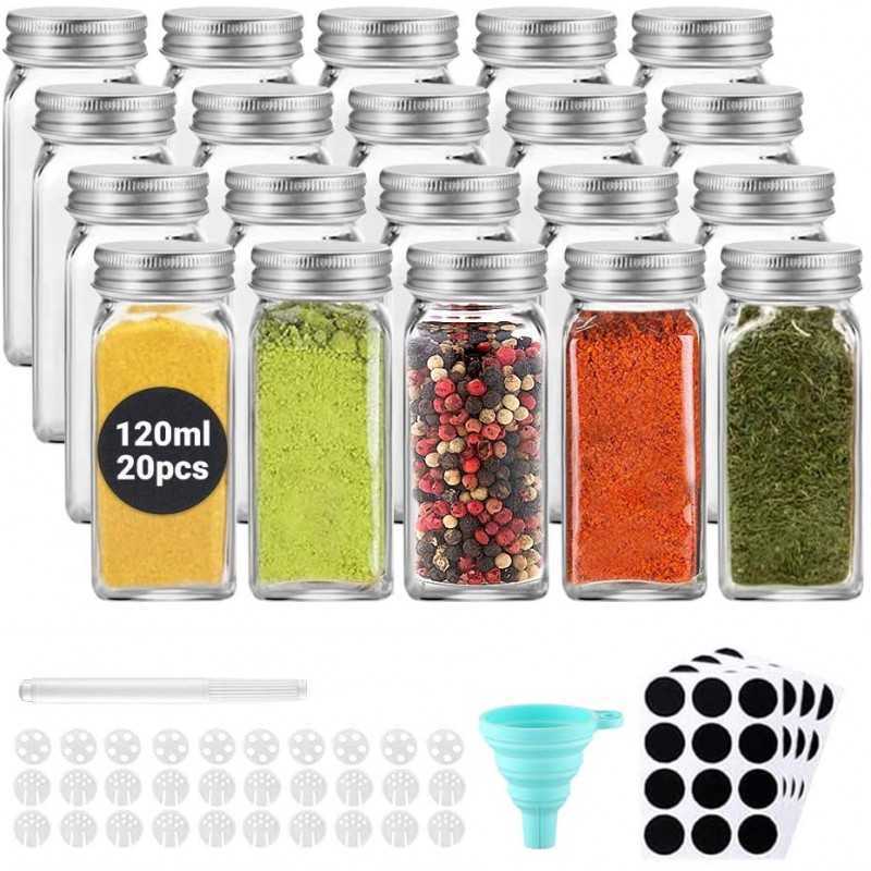 https://www.ecooe.com/6016-thickbox_default/ecooe-spice-bottles-20x120ml-spice-jars-with-airtight-screw-cap-square-spice-jars-with-1-funnel-pen-48-black-labels-10-replacement-filters-glass-storage-for-various-spices.jpg